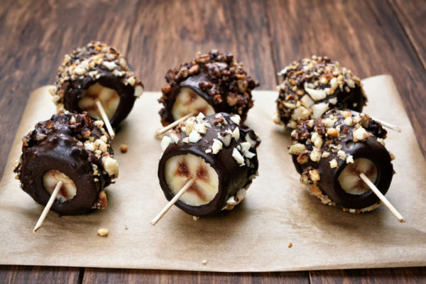 Chocolate Covered Almond Butter Banana Bites - Healthy Food 4 Life