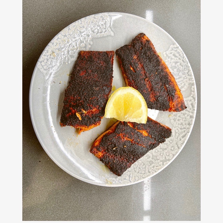 Cast Iron Skillet Salmon--plus some info on which fish to eat